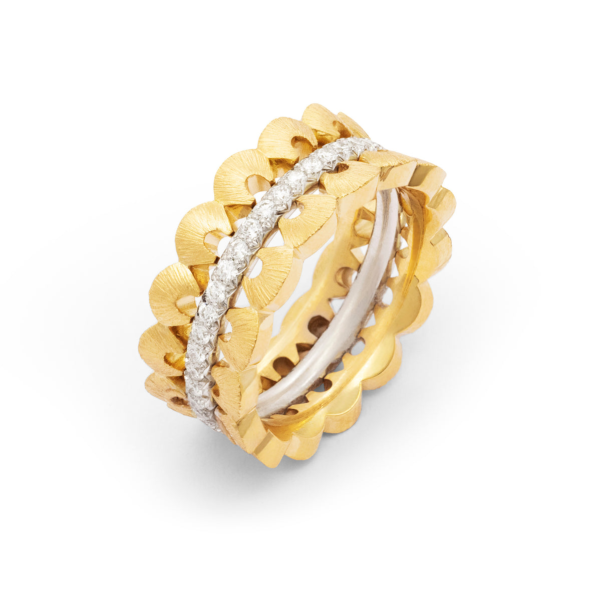 Bague couronne de Coquillages diamants