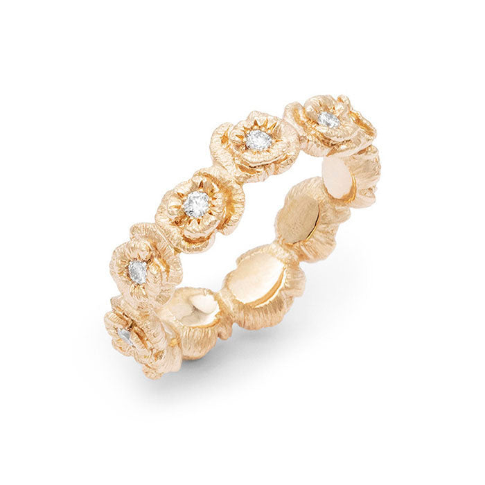 Bague alliance coquelicots