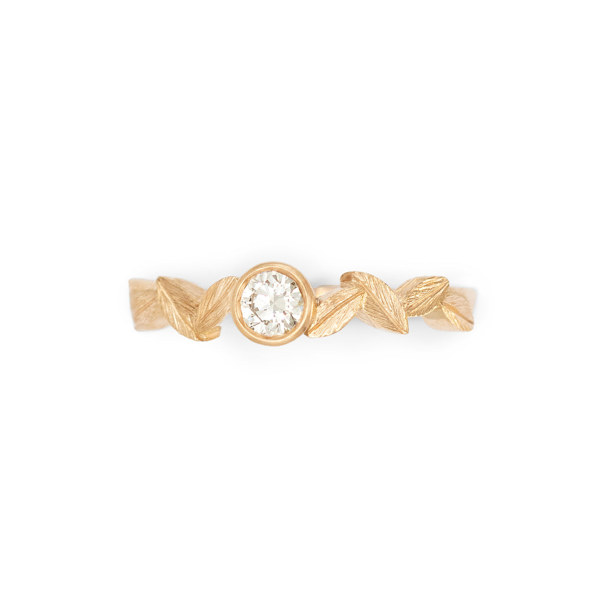 Solitaire feuilles d’olivier Diamant