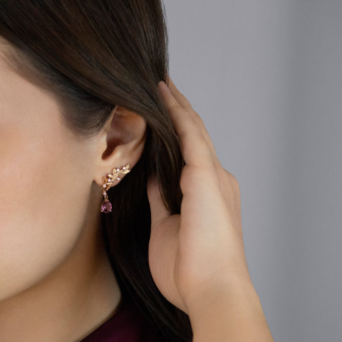 Boucles d’oreilles Rameaux d’olivier Saphir