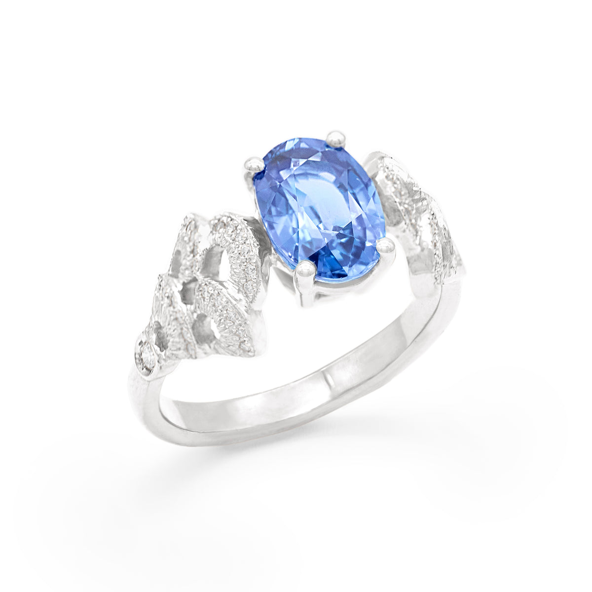 Bague bouquet de Coquillages saphir et diamants