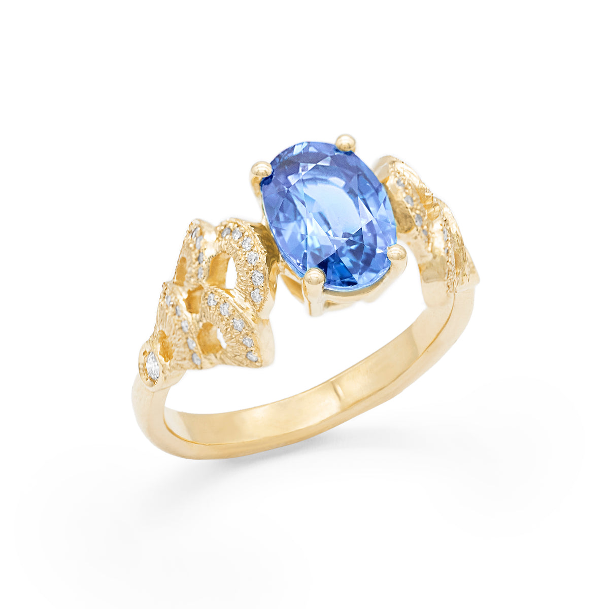 Bague bouquet de Coquillages saphir et diamants