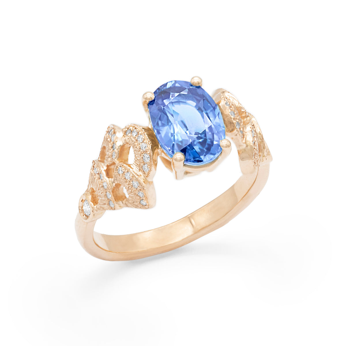 Bague bouquet de Coquillages saphir et diamants