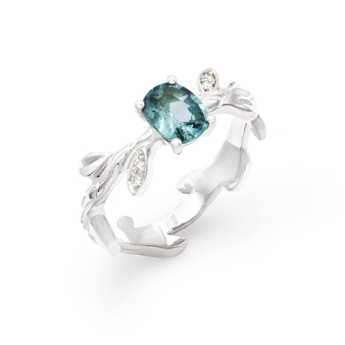 Bague Branche Saphir ovale