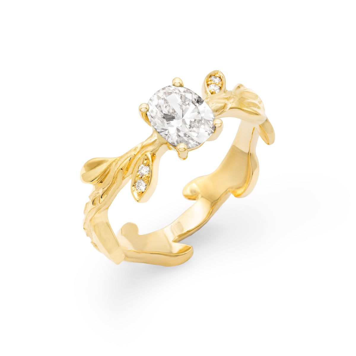 Bague Branche Diamant ovale