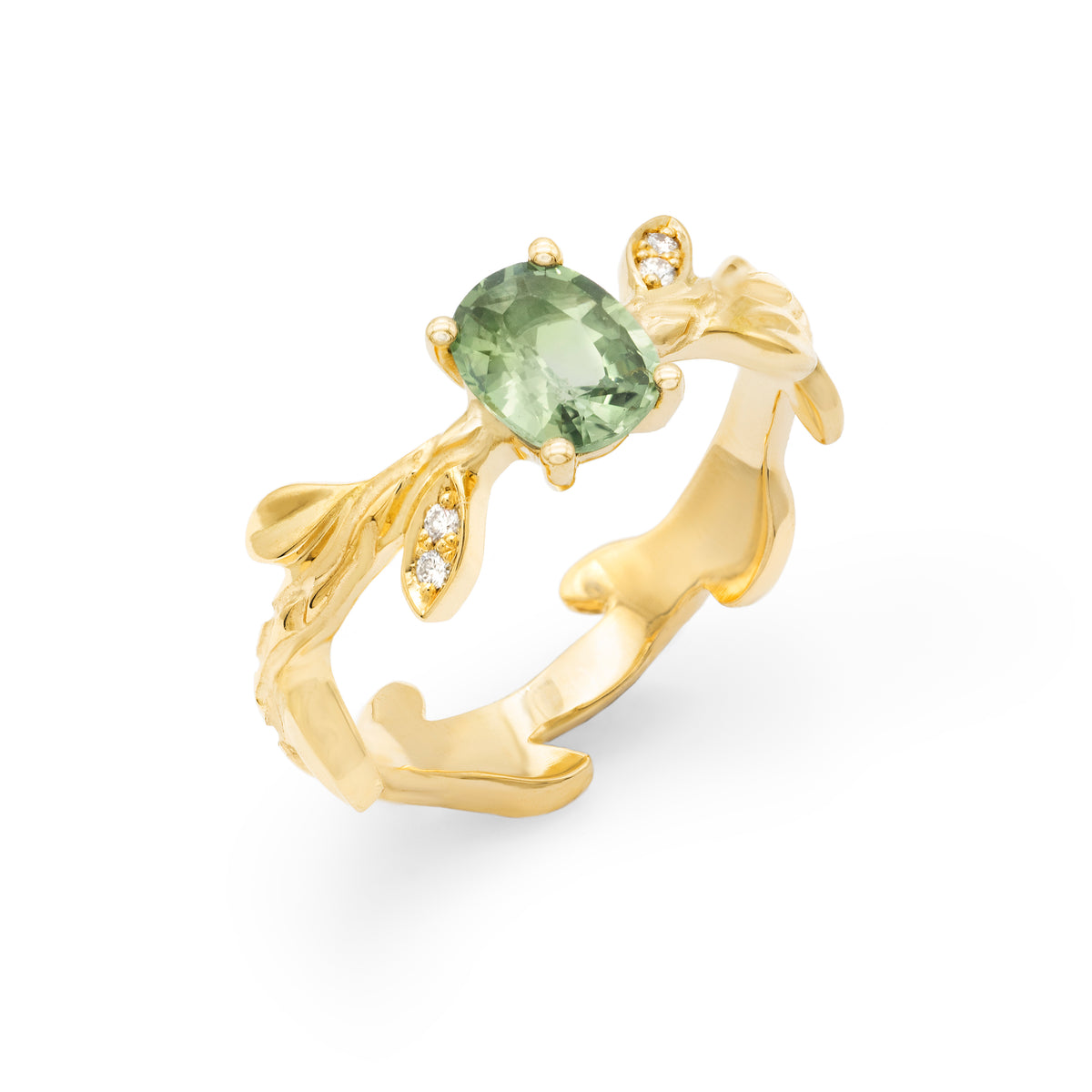 Bague Branche Saphir ovale