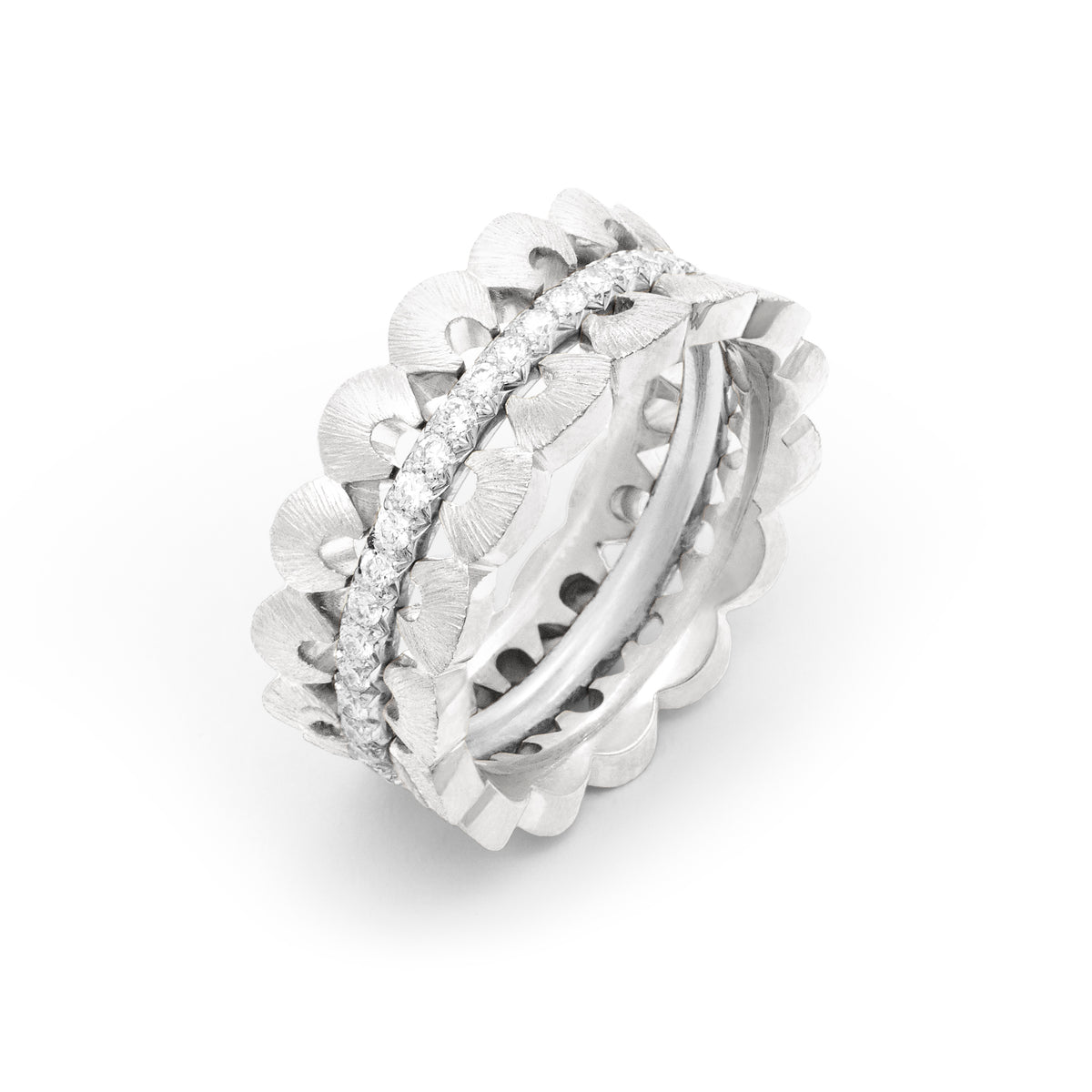 Bague couronne de Coquillages diamants