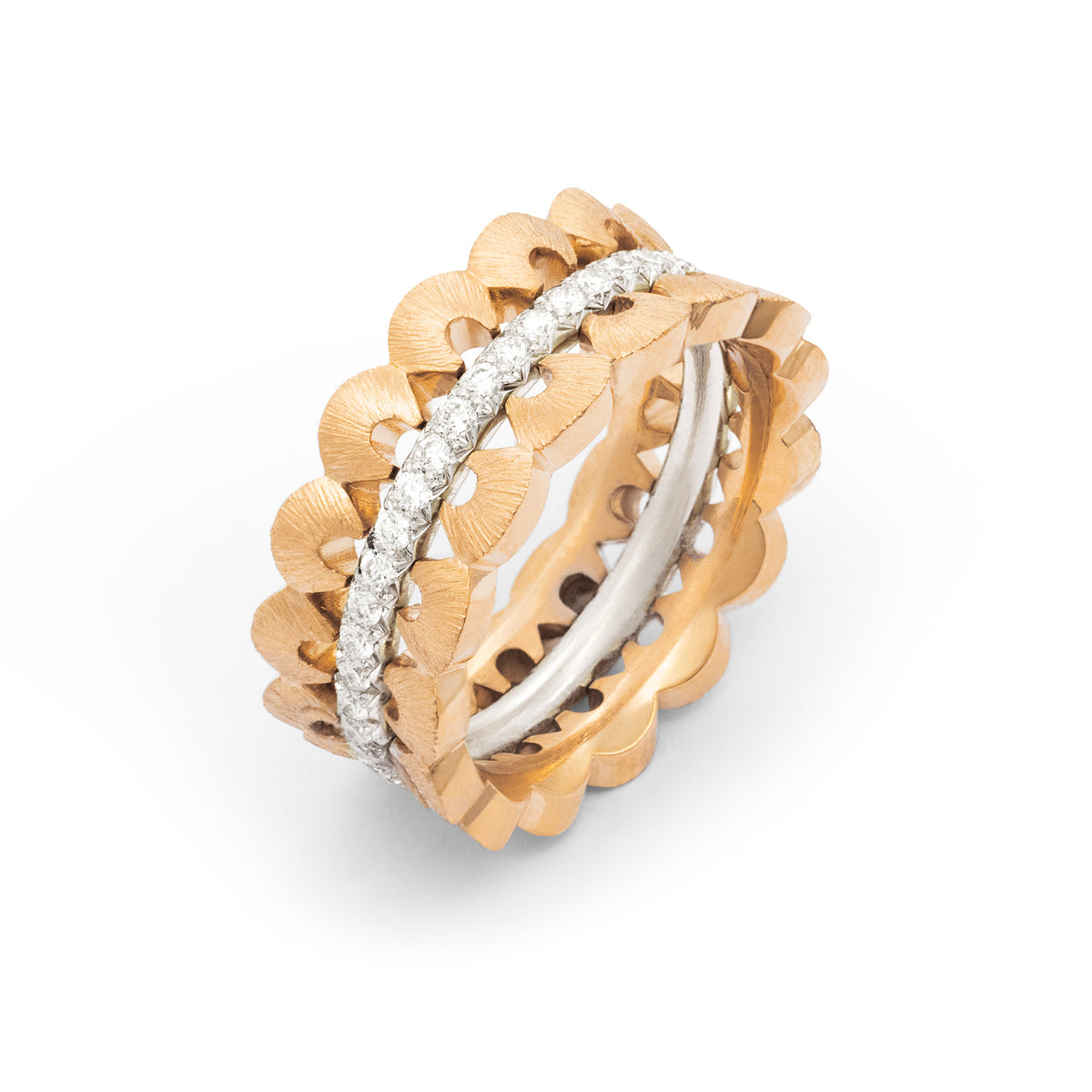 Bague couronne de Coquillages diamants