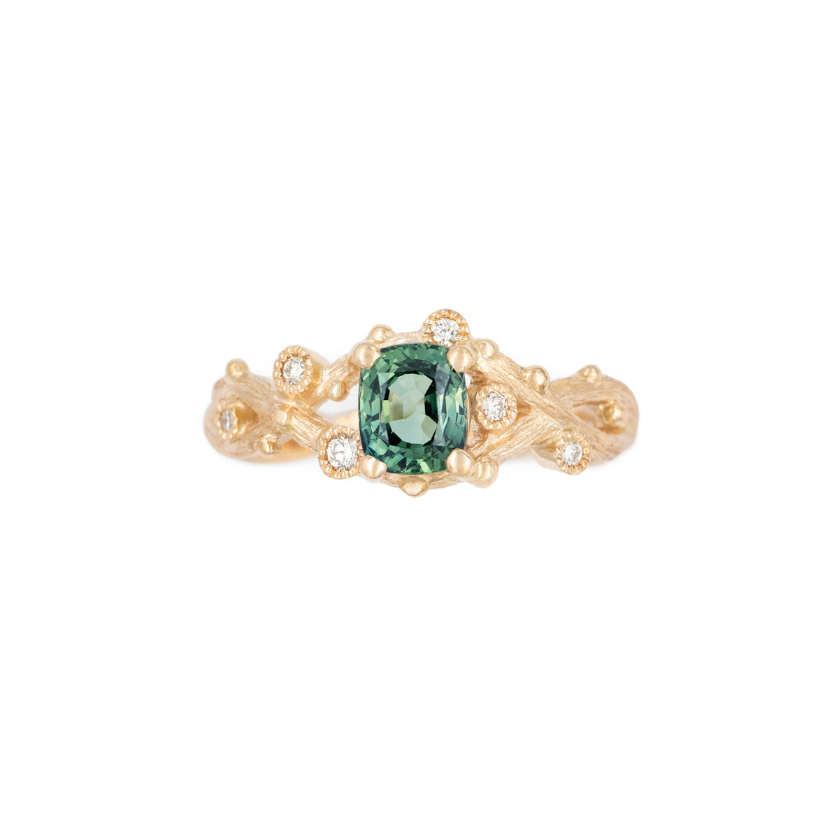 Bague de fiançailles Gypsophile Saphir teal