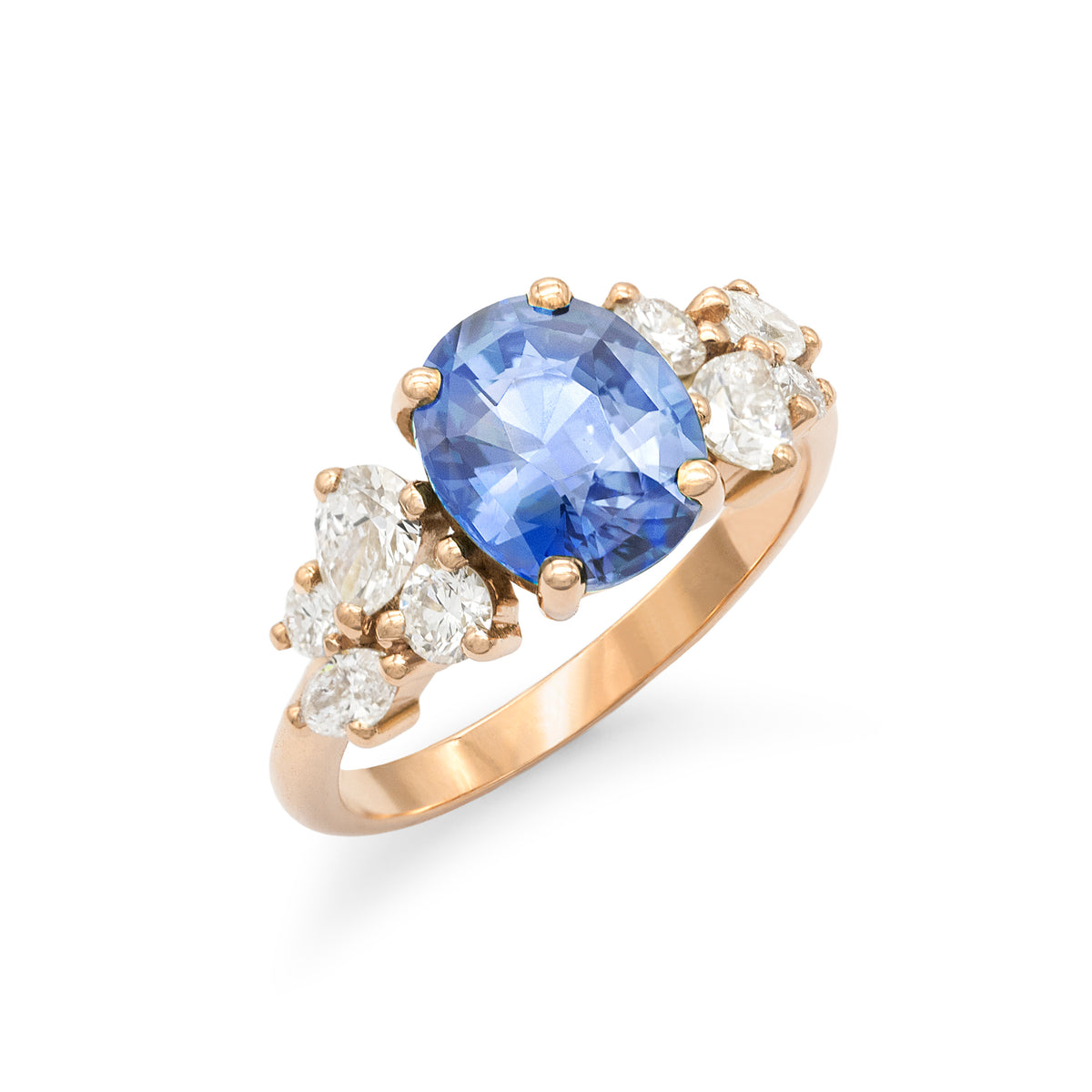 Bague de fiançailles épaulée Saphir