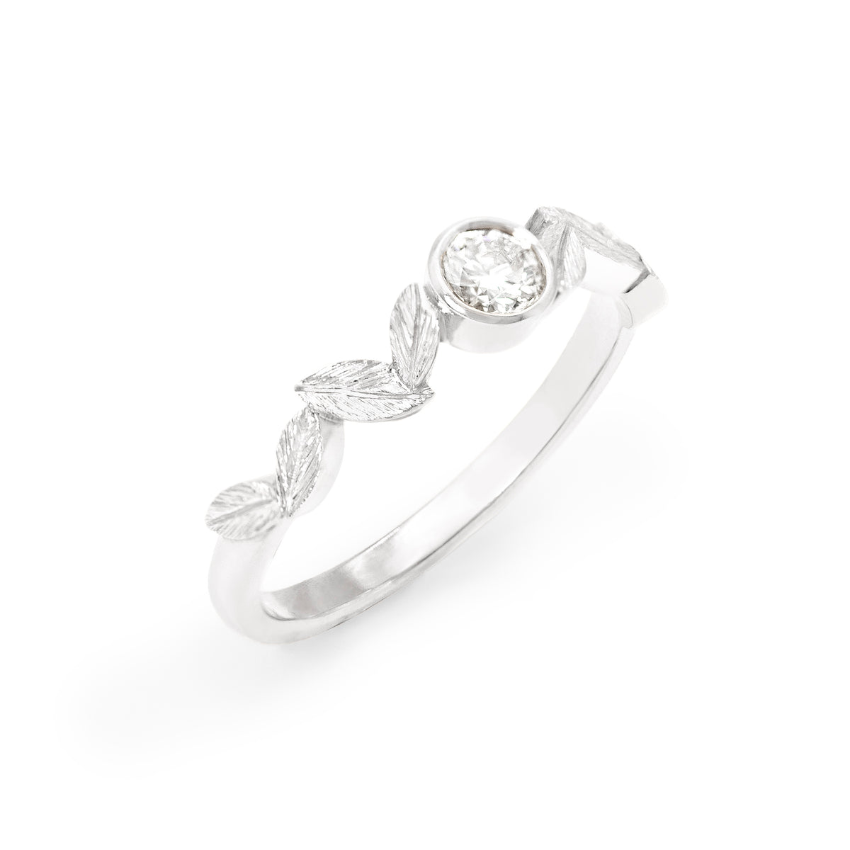 Solitaire feuilles d’olivier Diamant