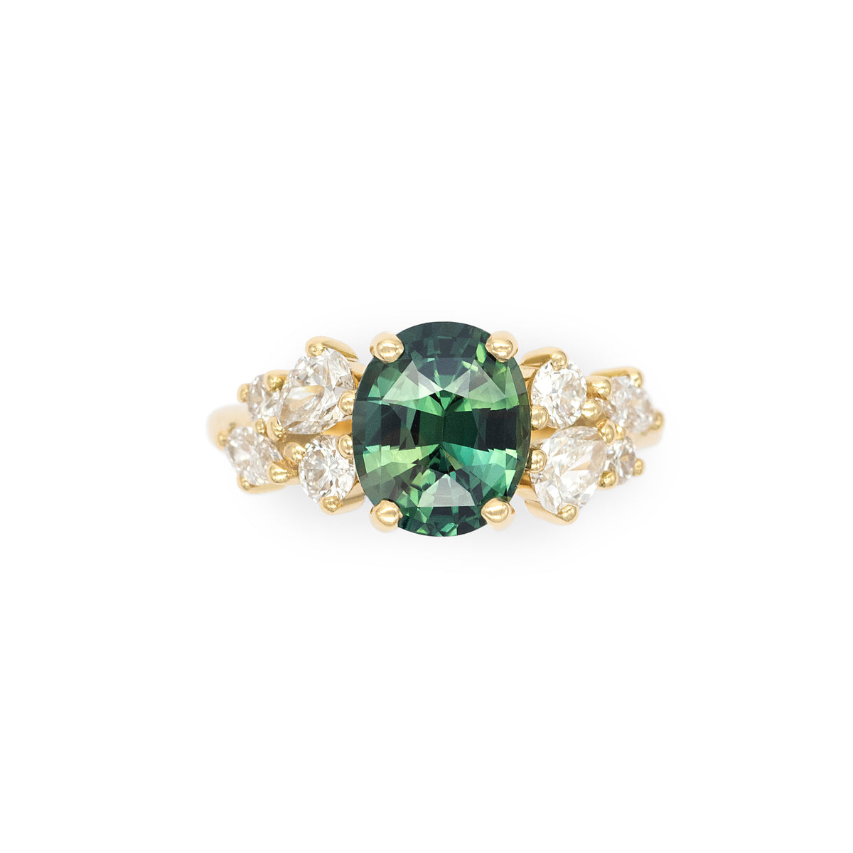 Bague de fiançailles épaulée Saphir