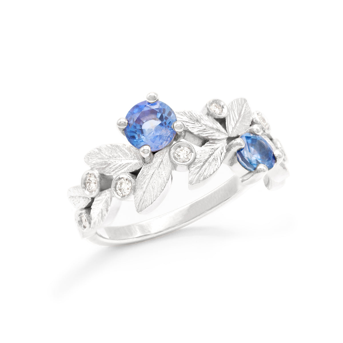 Bague Rameau Toi& Moi saphirs bleus