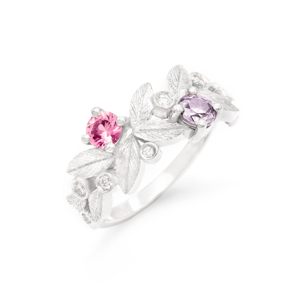 Bague Rameau Toi & Moi saphirs rose