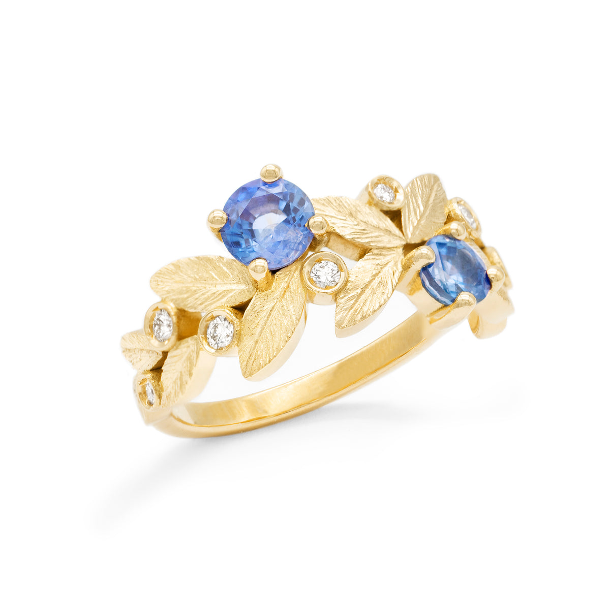 Bague Rameau Toi& Moi saphirs bleus