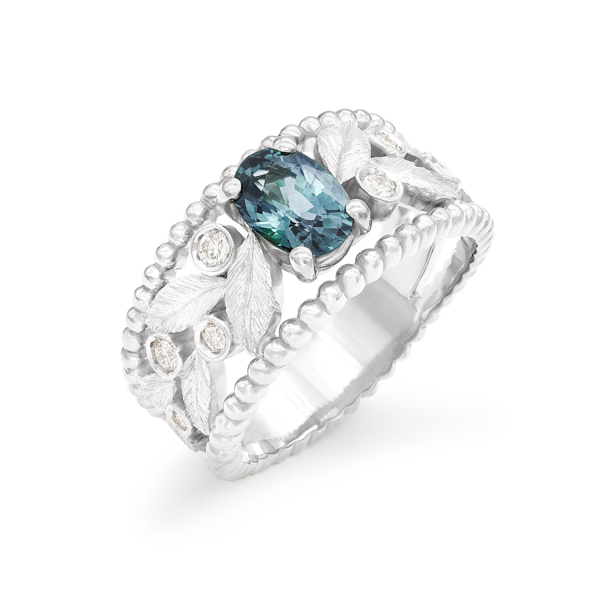 Bague Rameau d’olivier Band ring Saphir