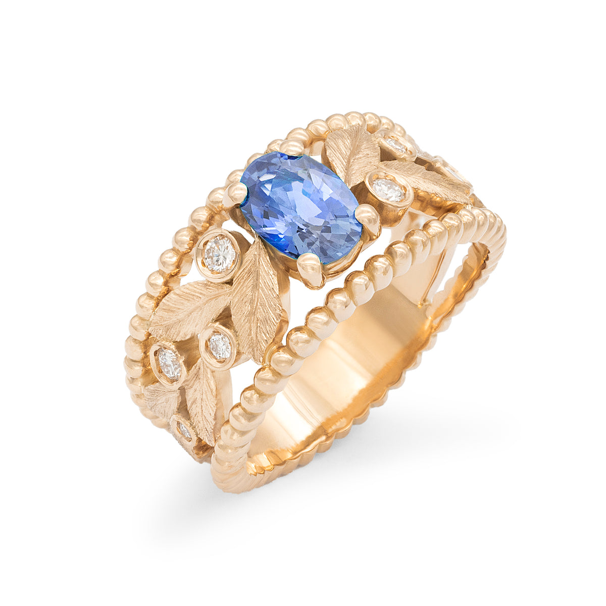 Bague Rameau d’olivier Band ring Saphir