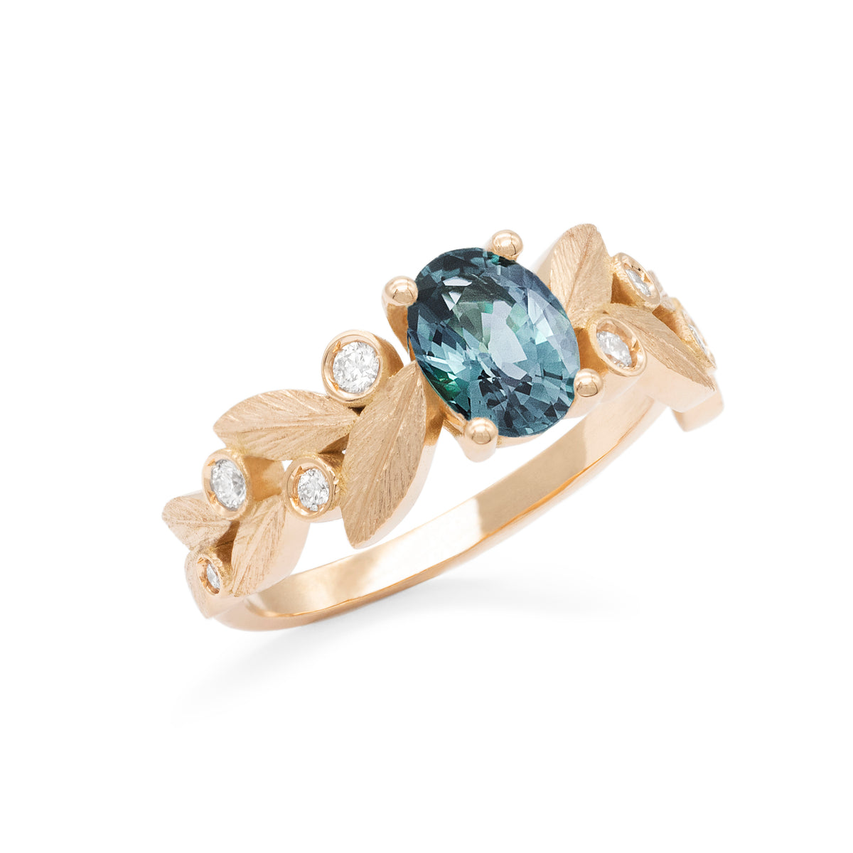 Bague Rameau d'Olivier saphir Teal