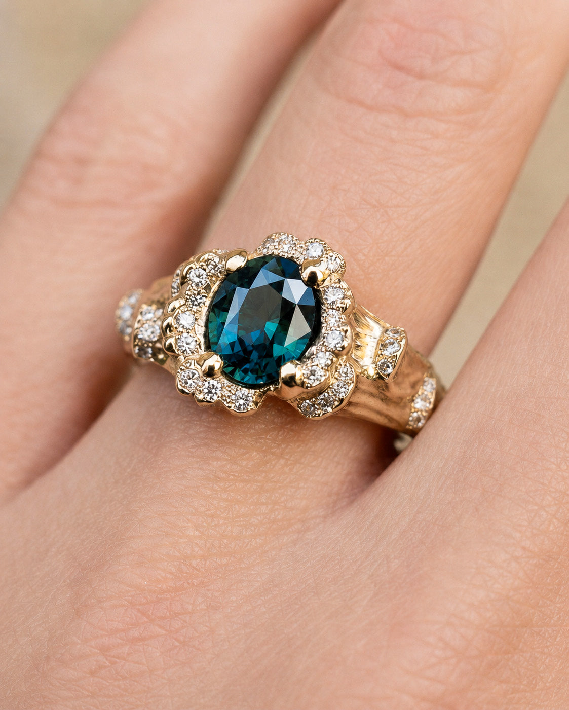 Bague de fiançailles Vague Saphir