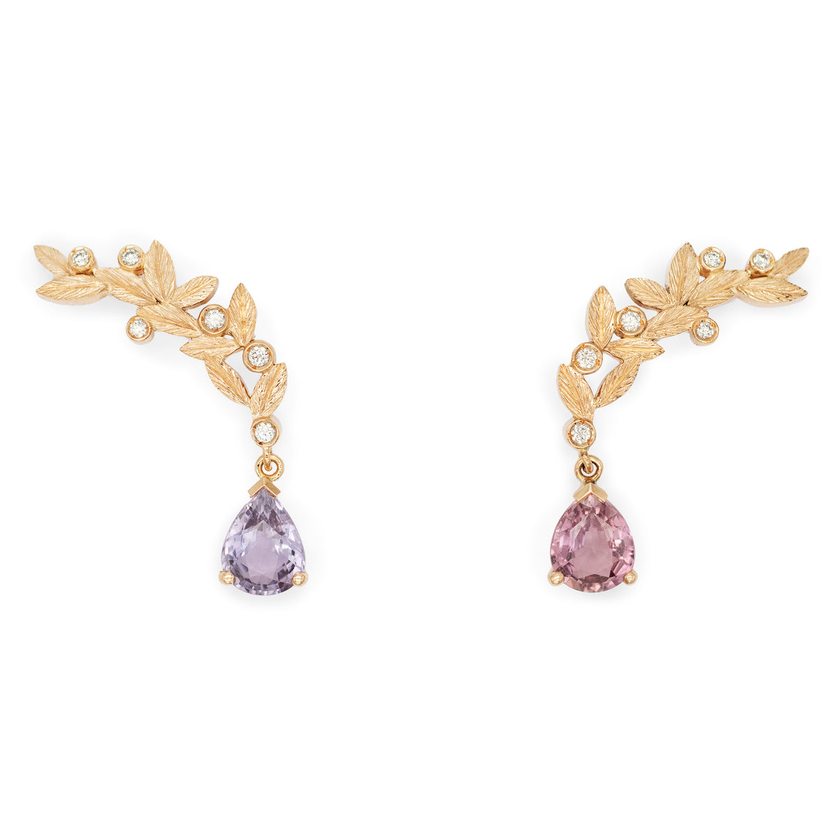 Boucles d’oreilles Rameaux d’olivier Saphir