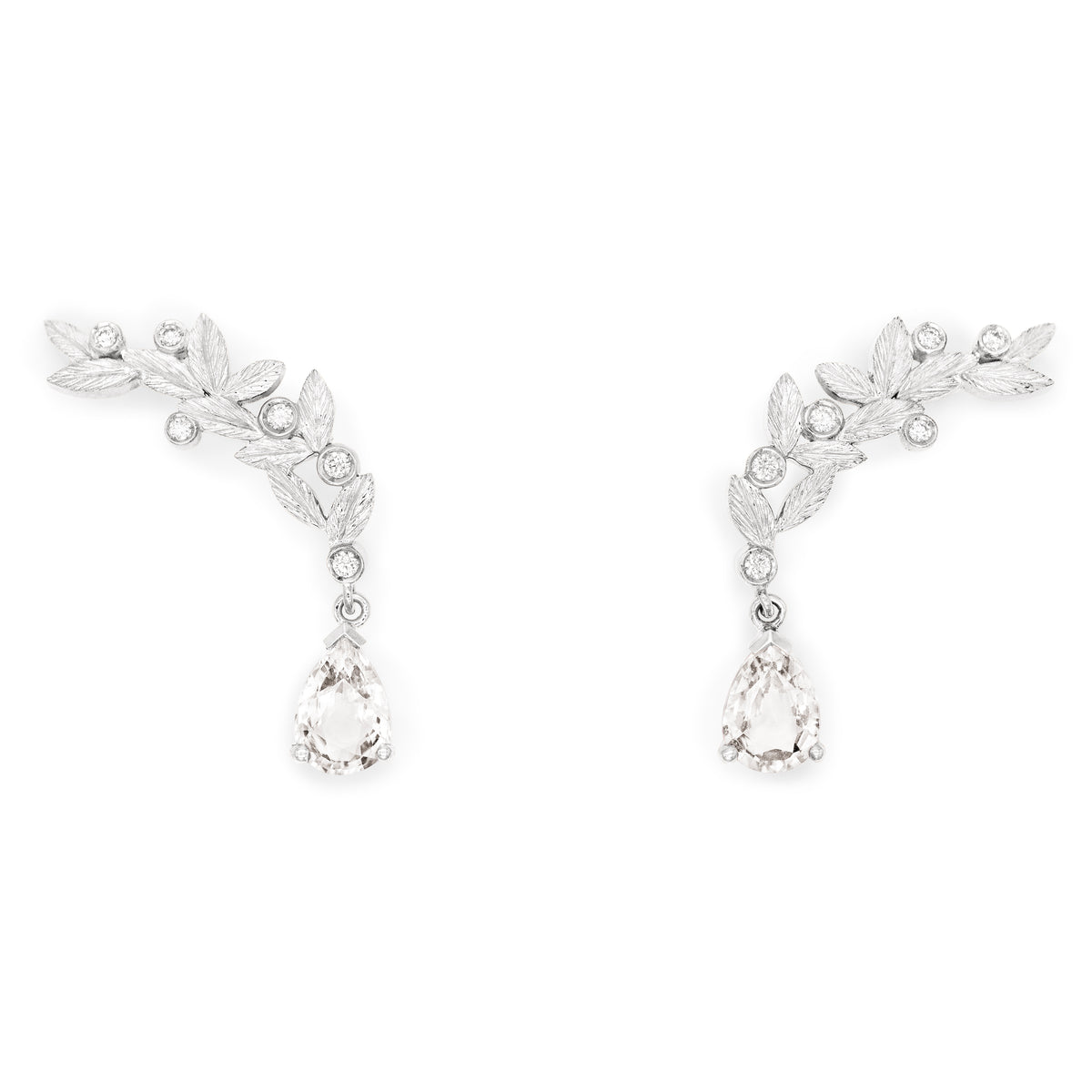 Boucles d’oreilles Rameaux d’olivier Diamants