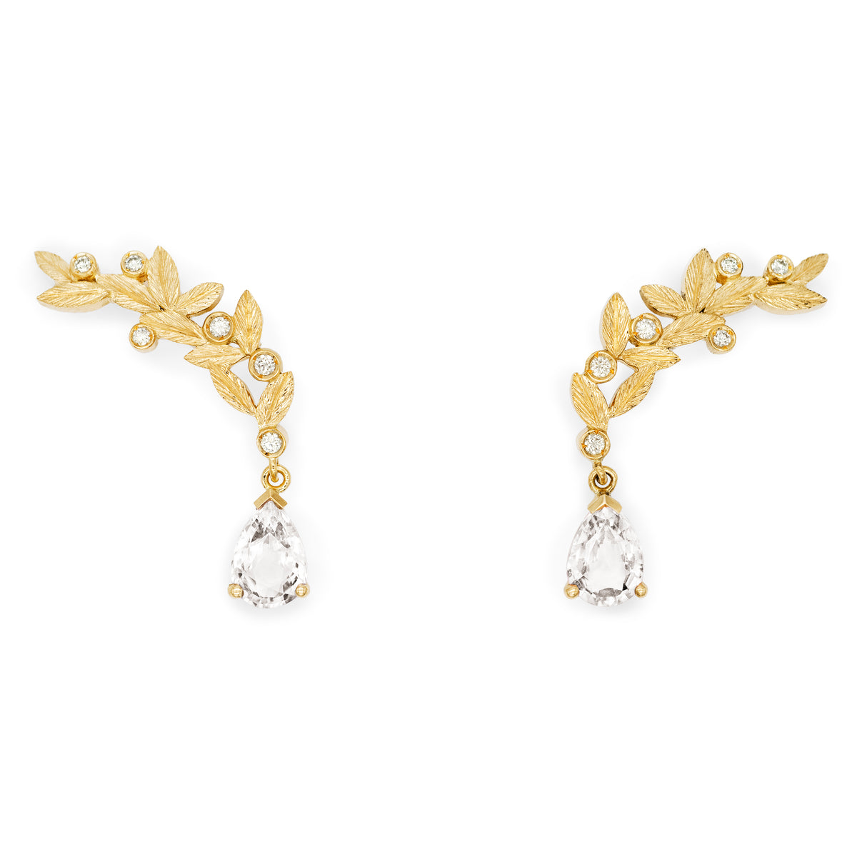 Boucles d’oreilles Rameaux d’olivier Diamants