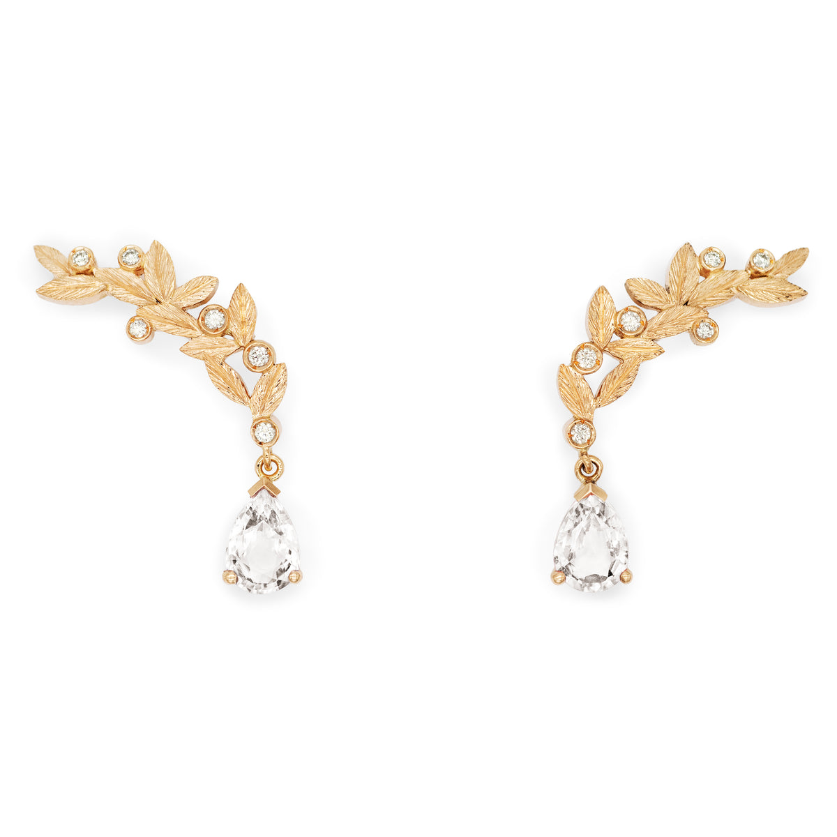 Boucles d’oreilles Rameaux d’olivier Diamants