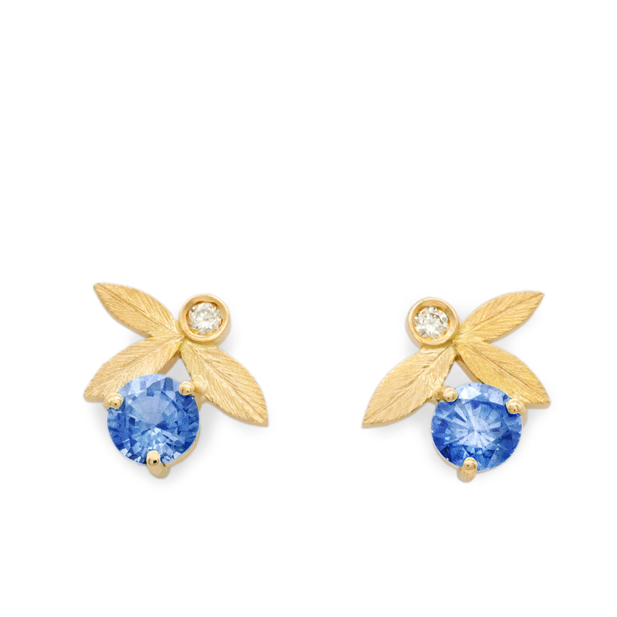 Boucles d’oreilles Puces Olivier Saphir