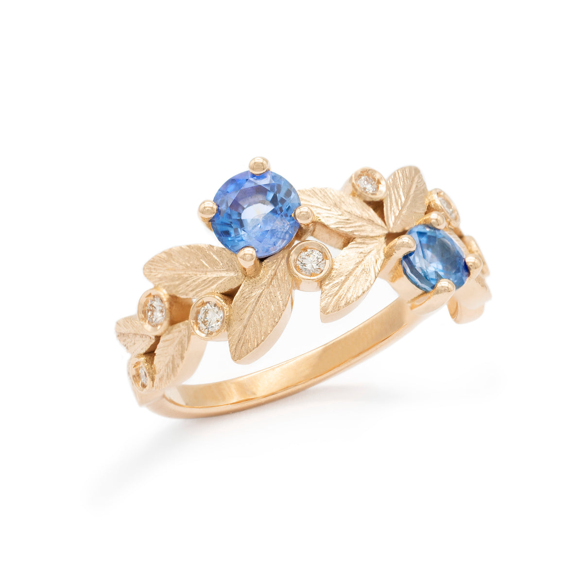 Bague Rameau Toi& Moi saphirs bleus