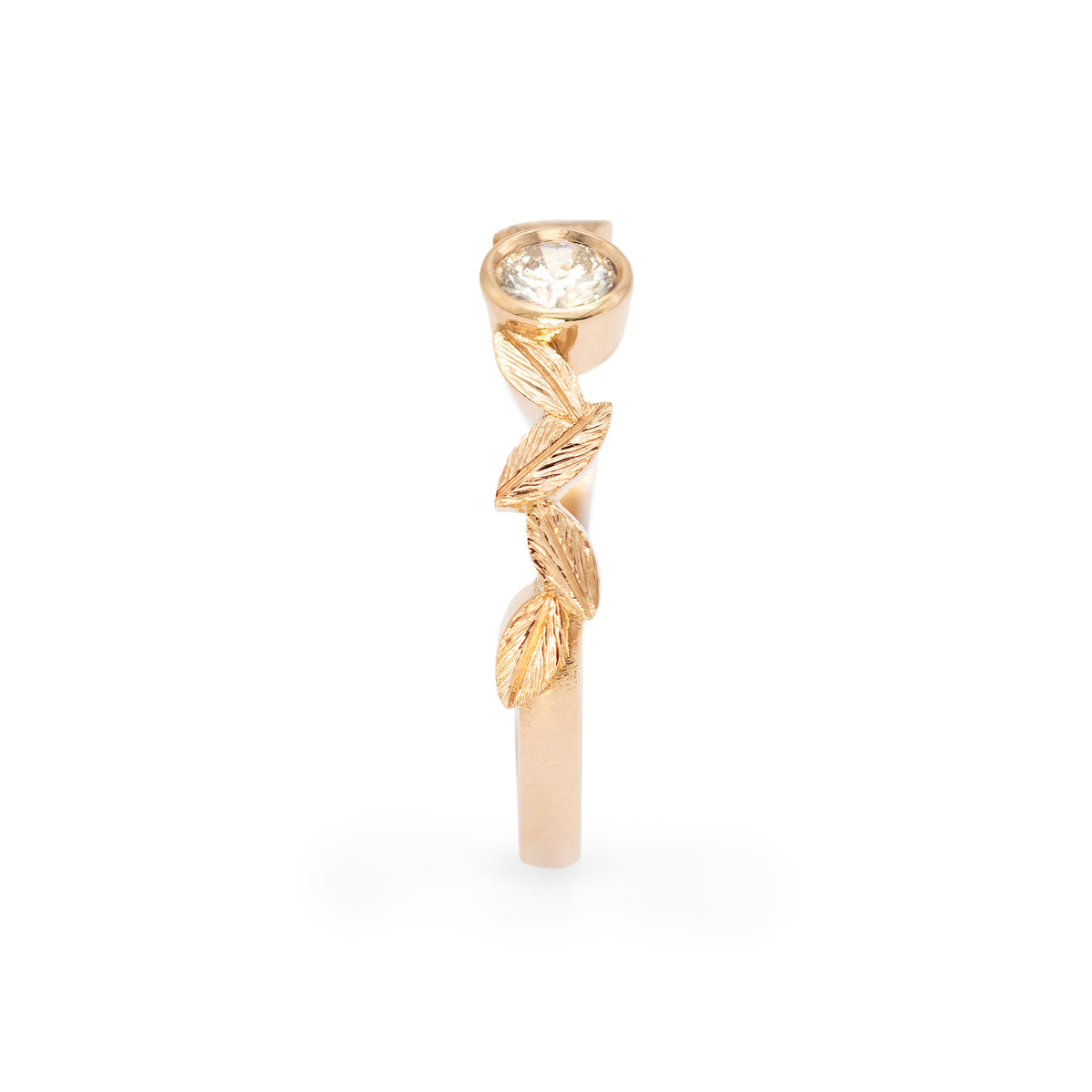 Solitaire feuilles d’olivier Diamant