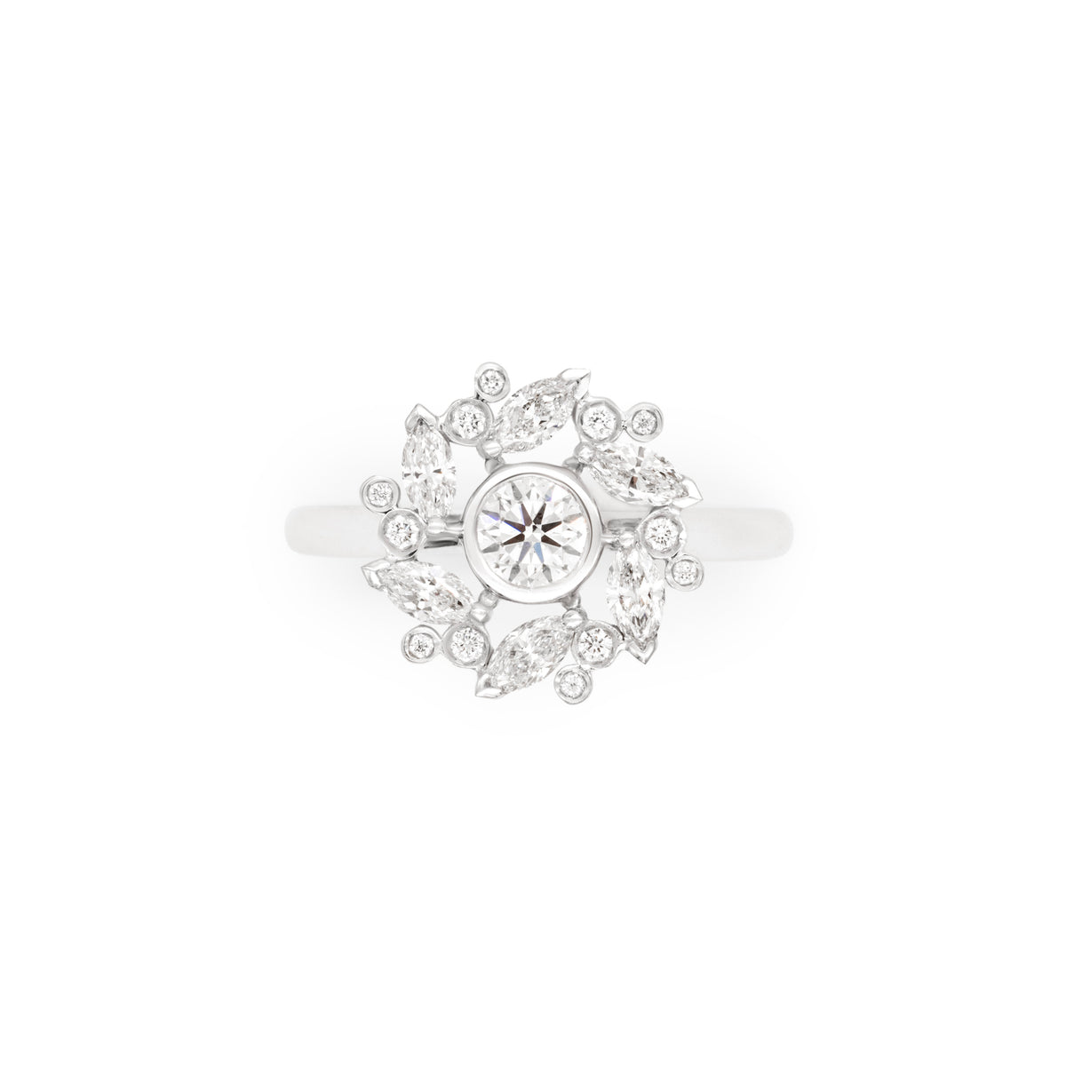 Bague Flocon navettes