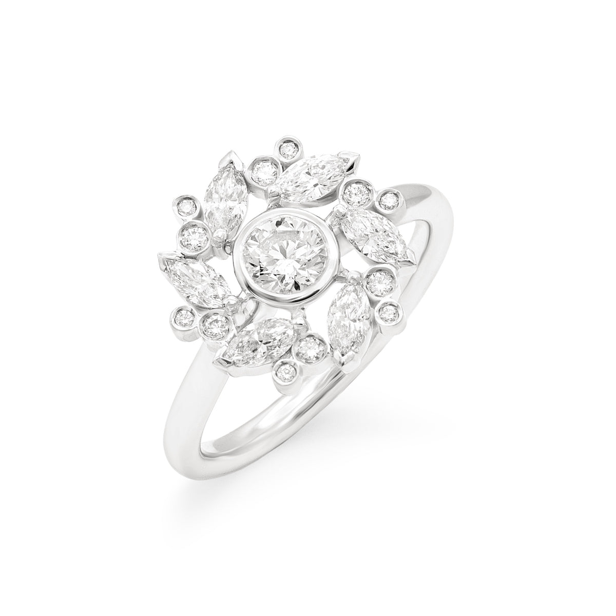 Bague Flocon navettes