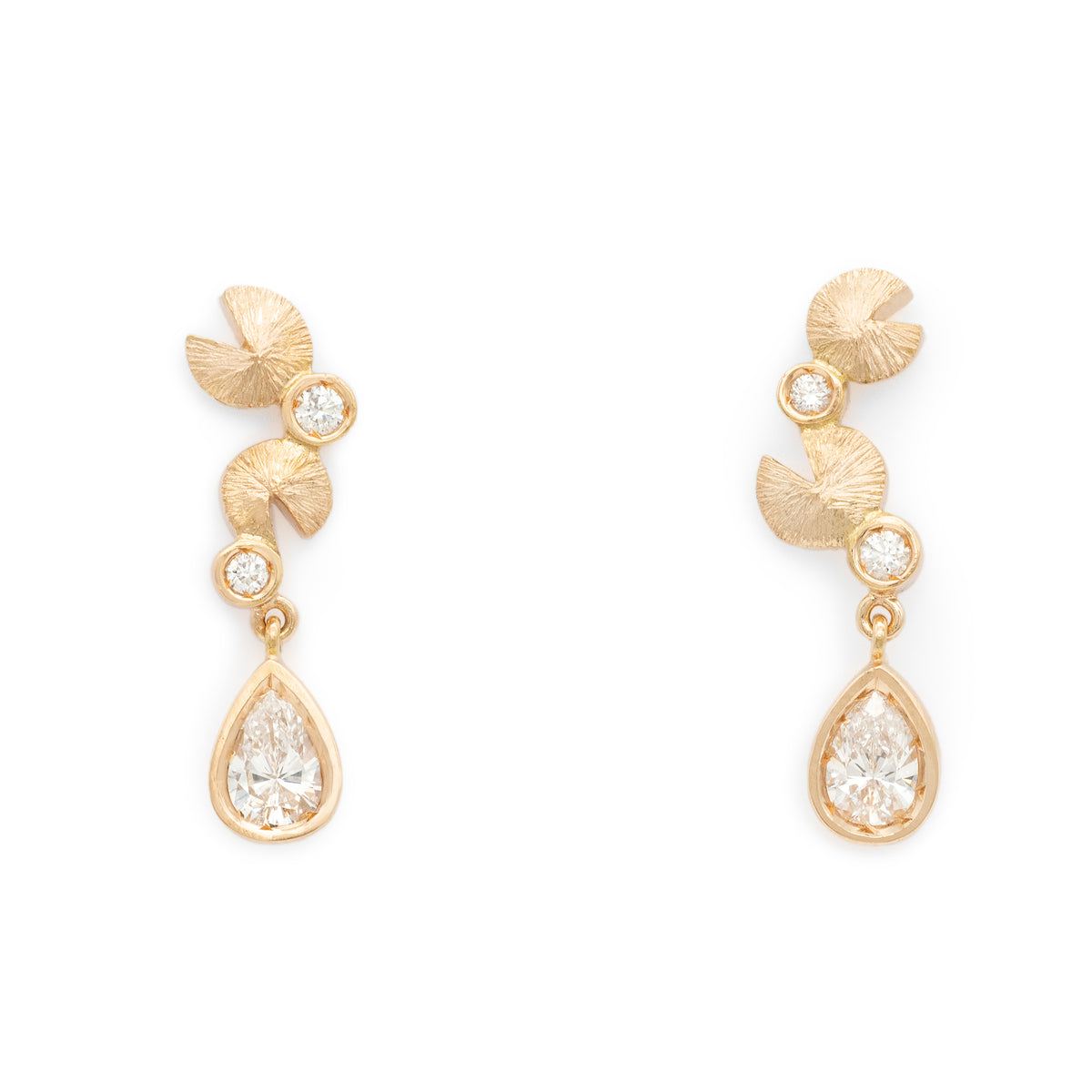Boucles d’oreilles petits Nymphéas pendants