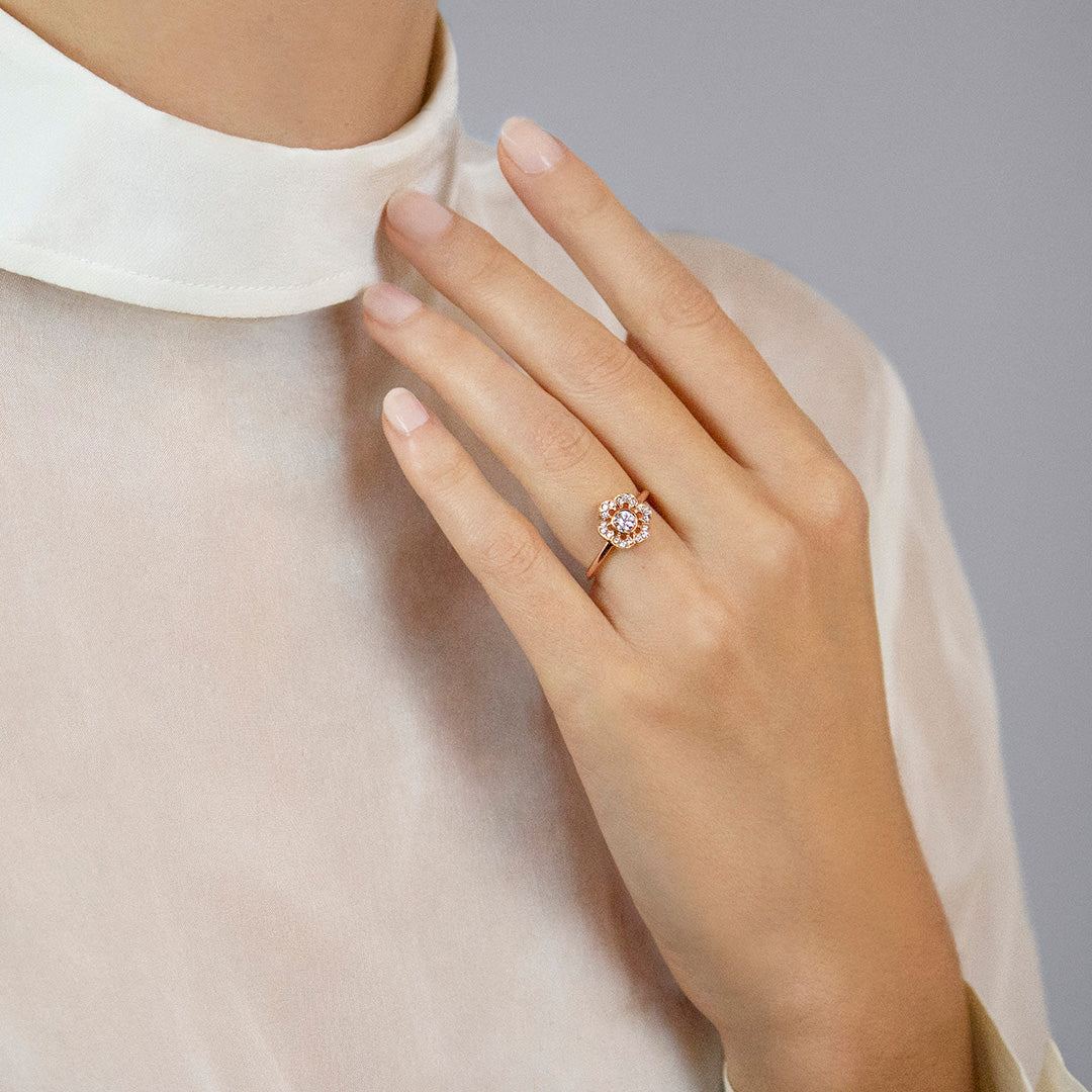 Bague entourage coquillages