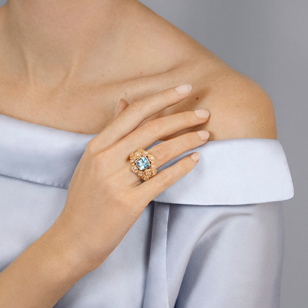 Bague boule coquelicots