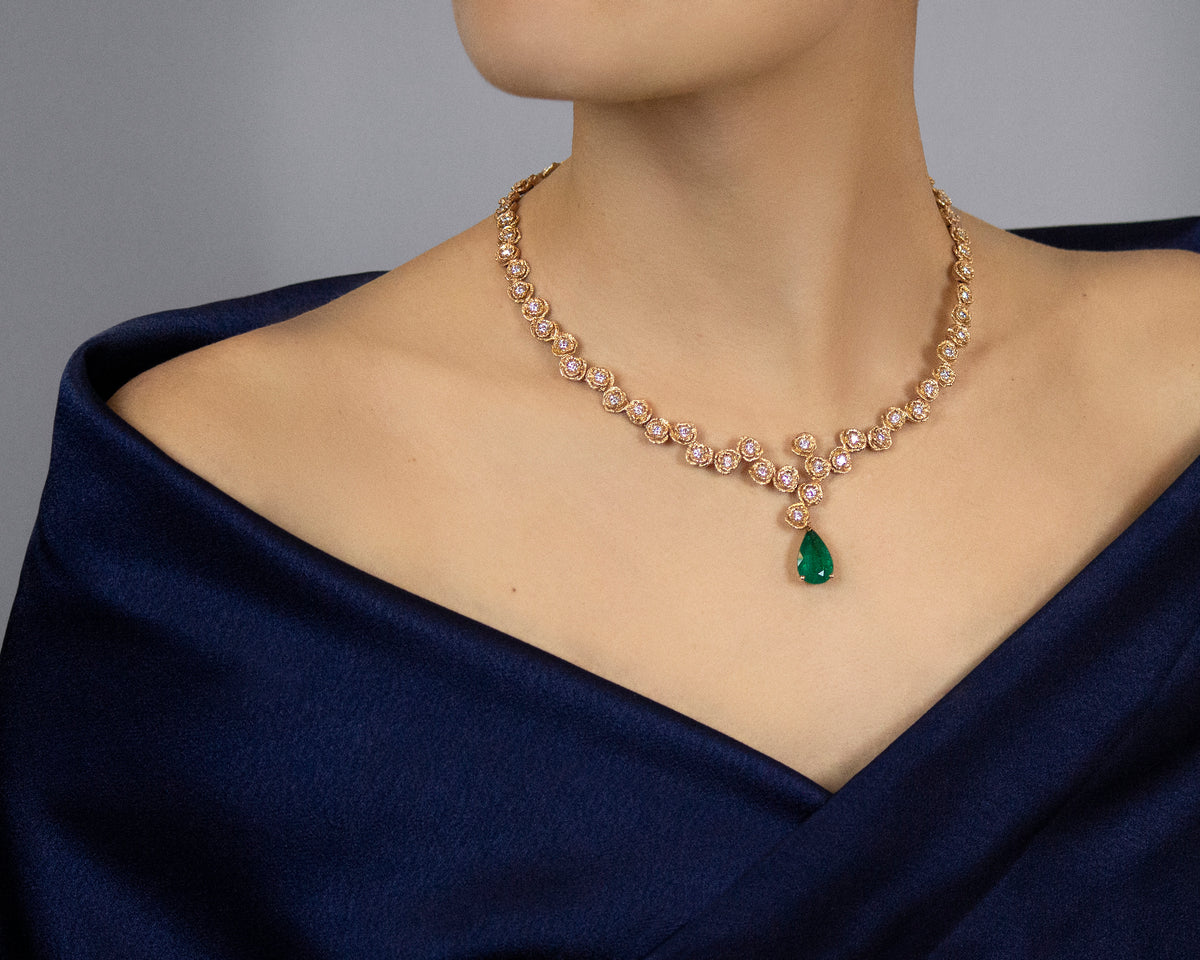 Collier tout coquelicots