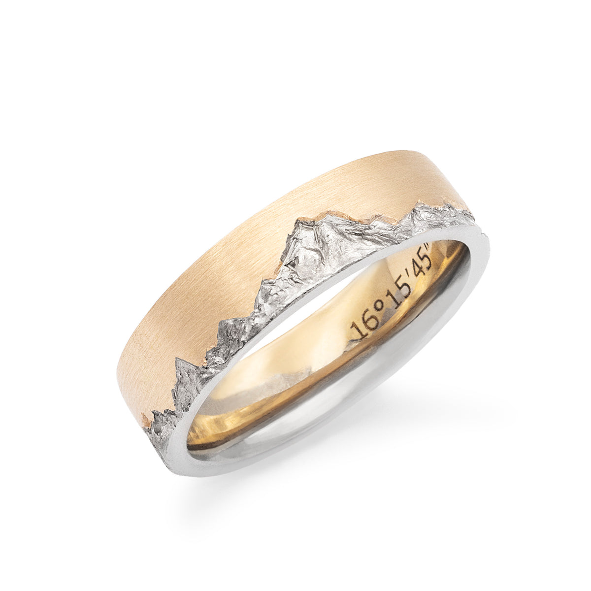 Bague Alliance homme Montagne du Mont Blanc