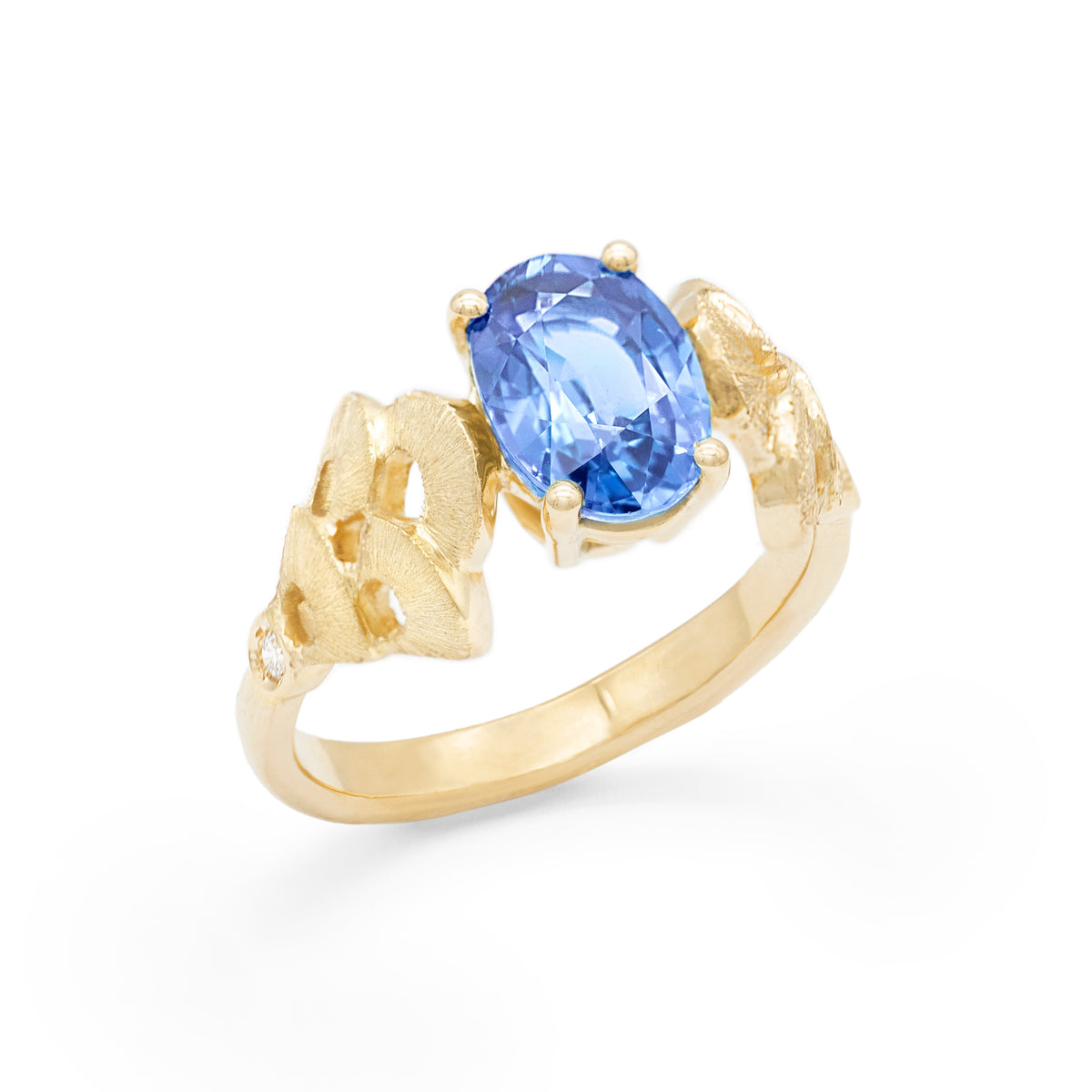 Bague bouquet de Coquillages saphir