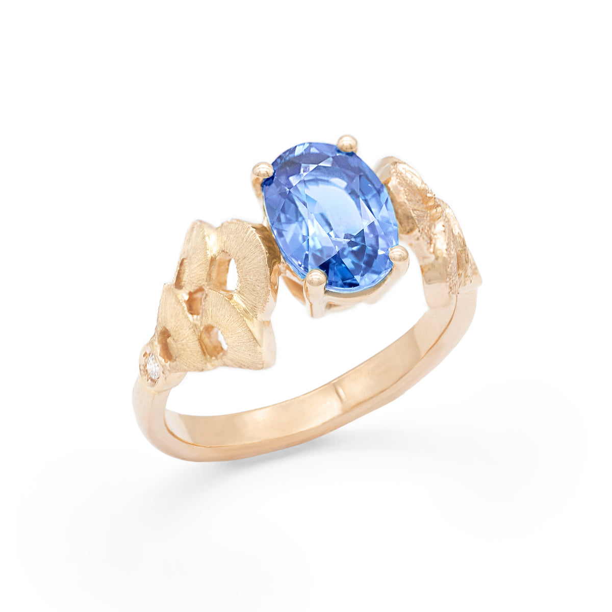Bague bouquet de Coquillages saphir
