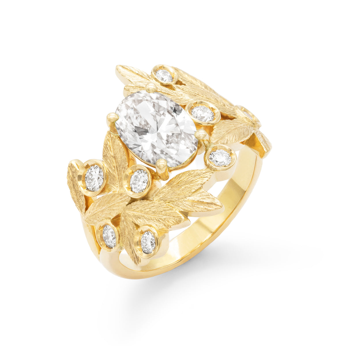 Bague Branches d'olivier Diamant ovale