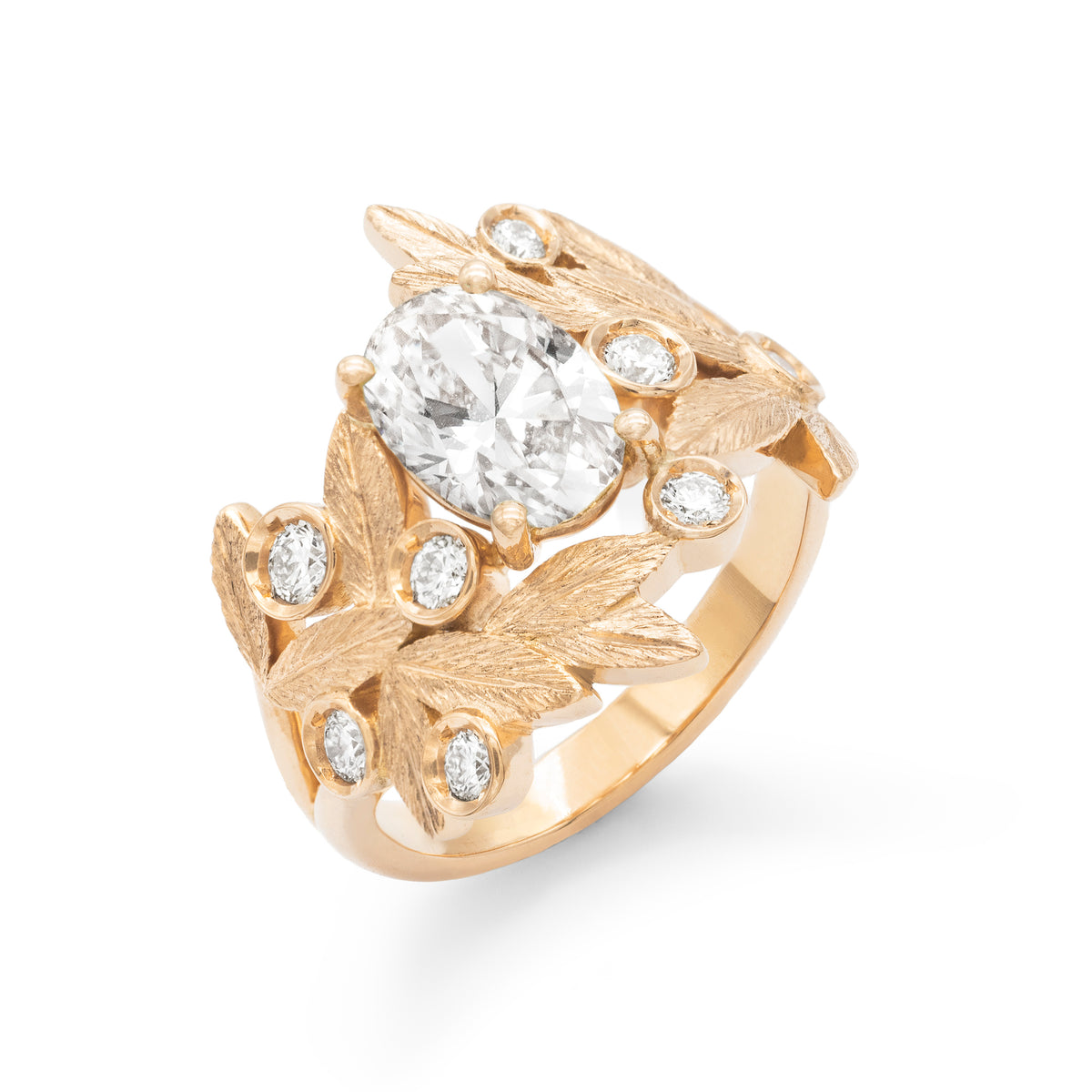 Bague Branches d'olivier Diamant ovale