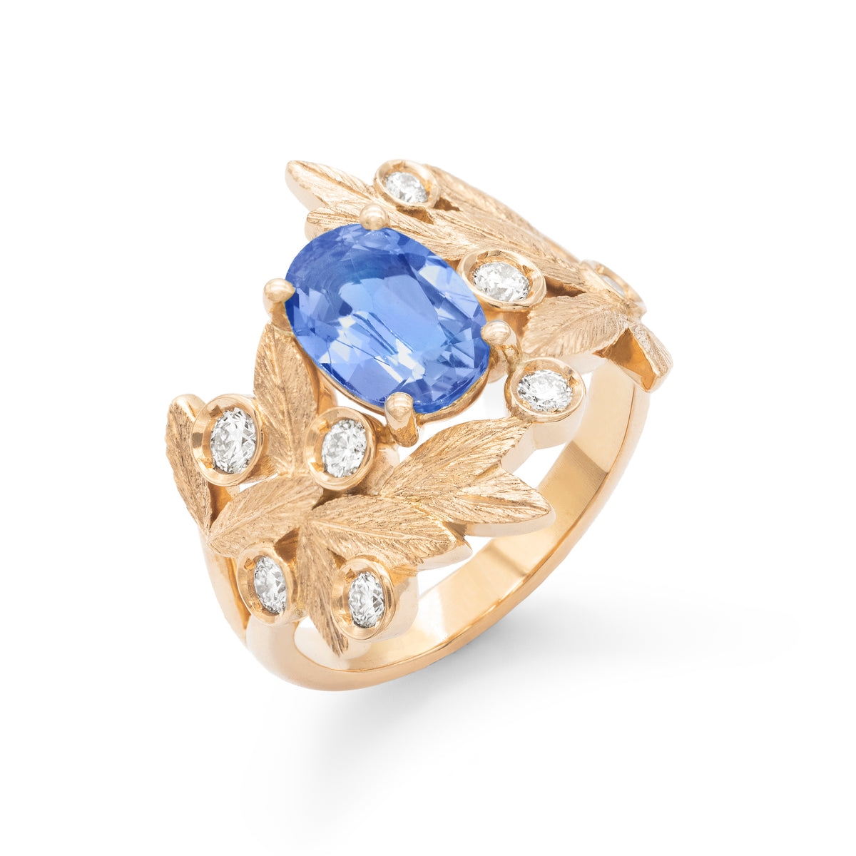 Bague Branches d'olivier Saphir ovale