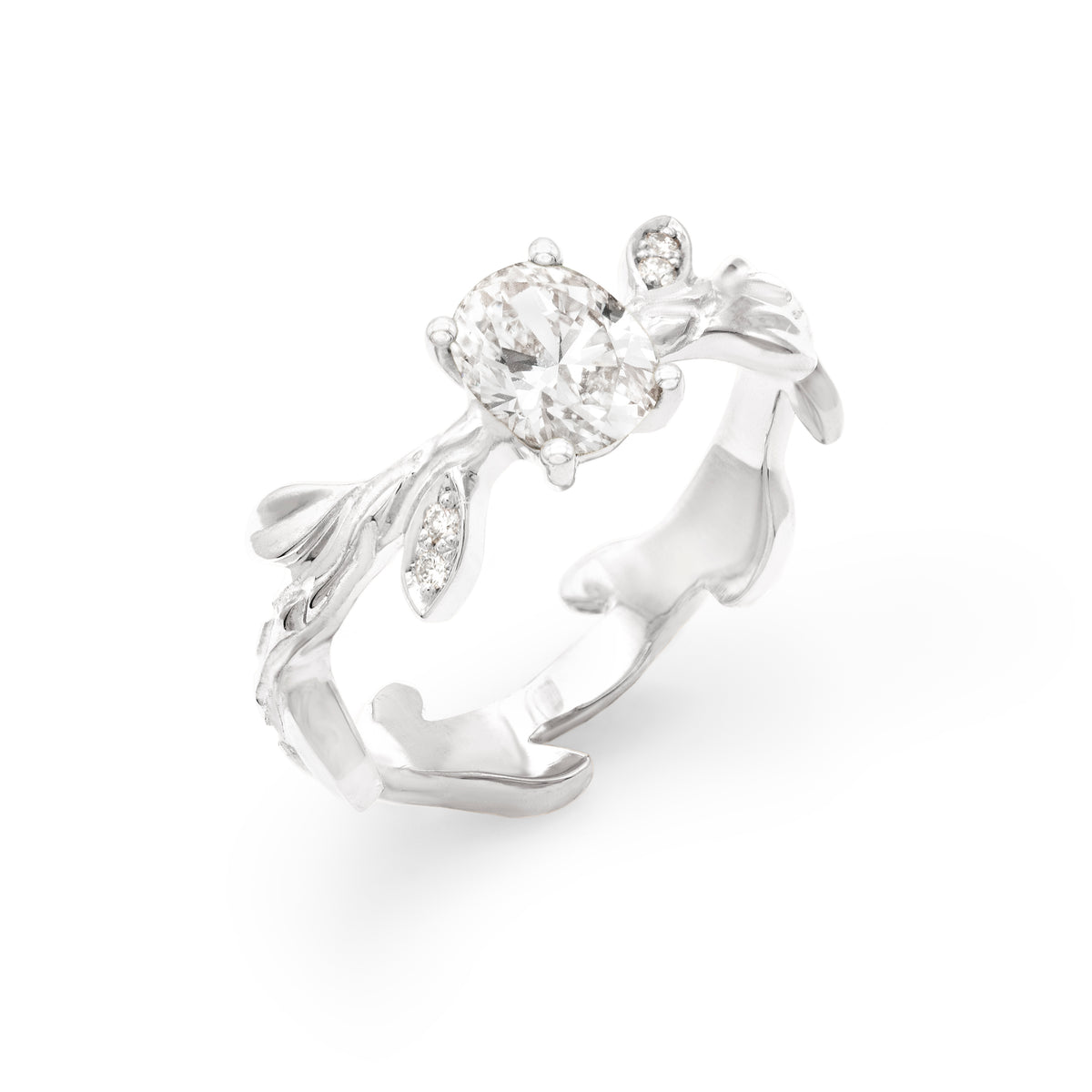 Bague Branche Diamant ovale