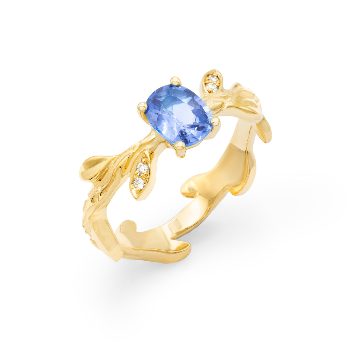 Bague Branche Saphir ovale