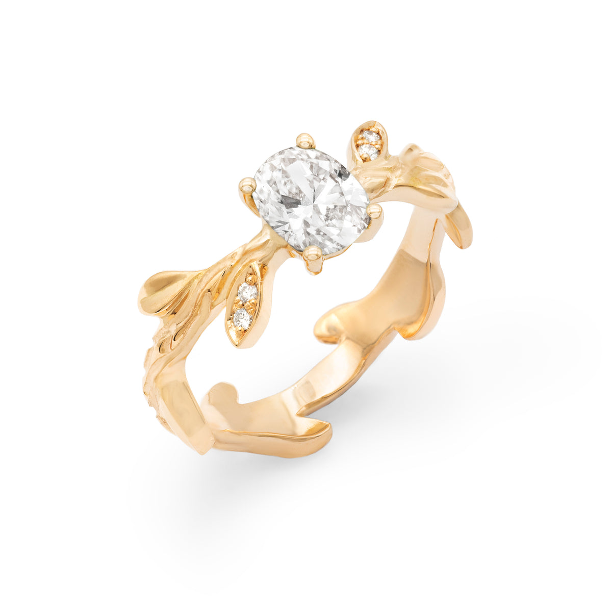 Bague Branche Diamant ovale