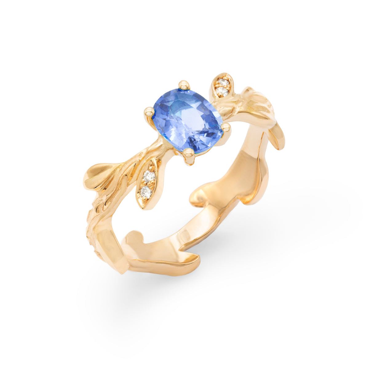 Bague Branche Saphir ovale
