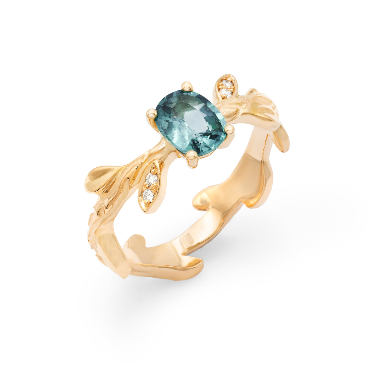 Bague Branche Saphir ovale