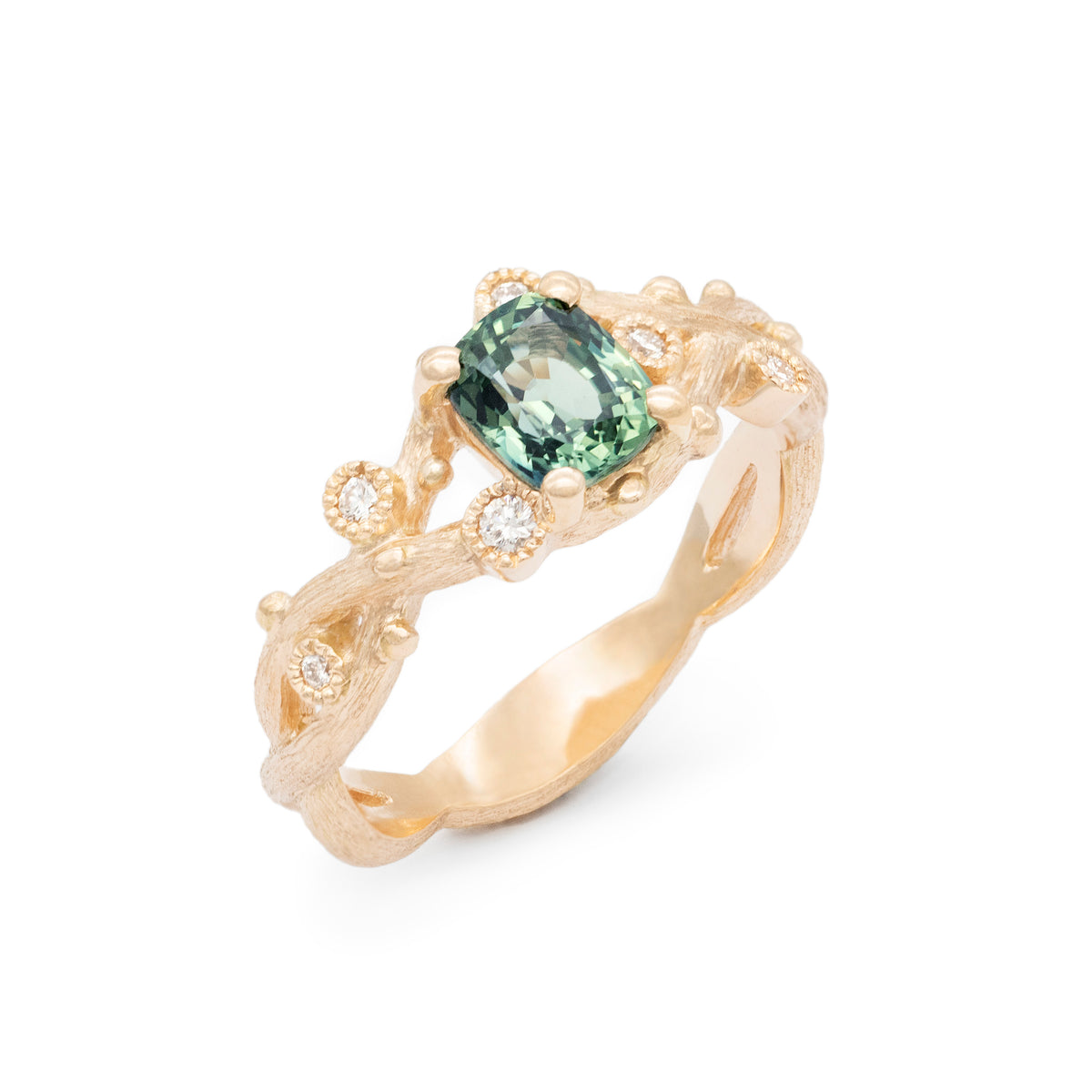 Bague de fiançailles Gypsophile Saphir teal