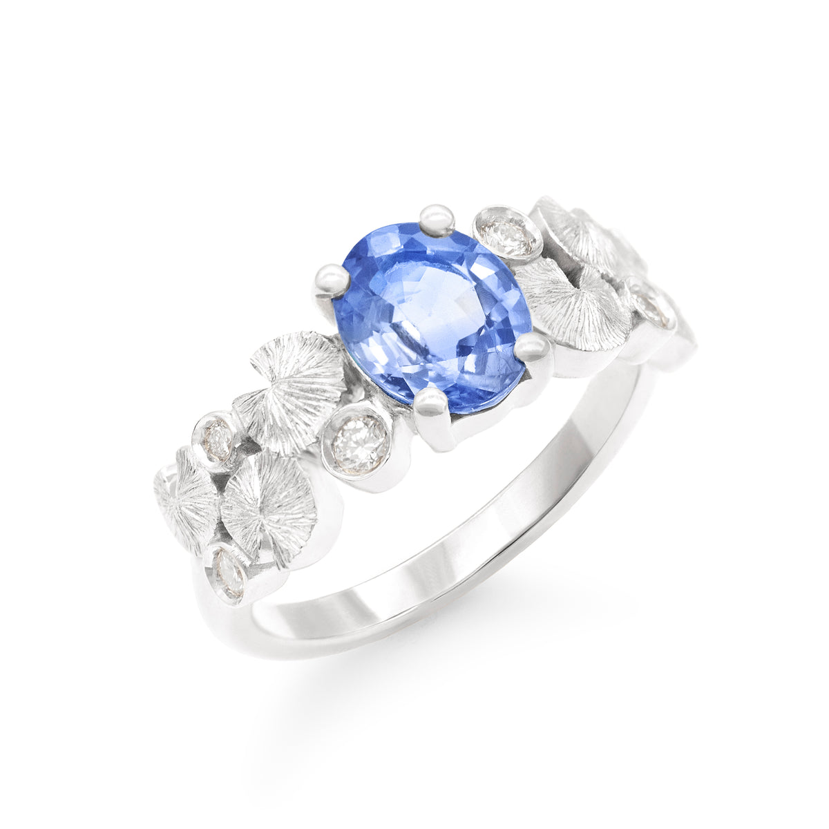 Bague de fiançailles Nymphéas Saphir