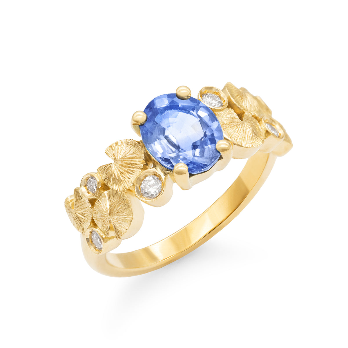 Bague de fiançailles Nymphéas Saphir